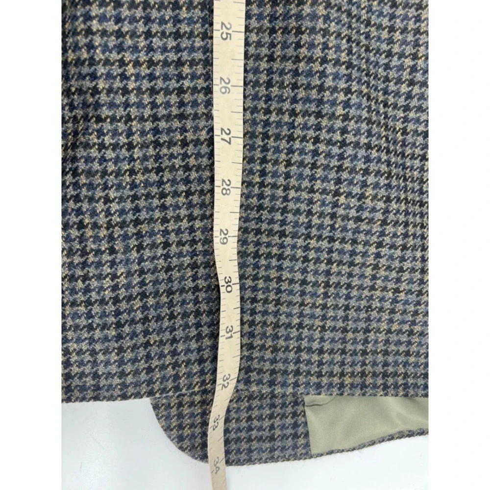 Austin Reed London Wool Blazer 42R Houndstooth Tweed Made USA Academia Professor